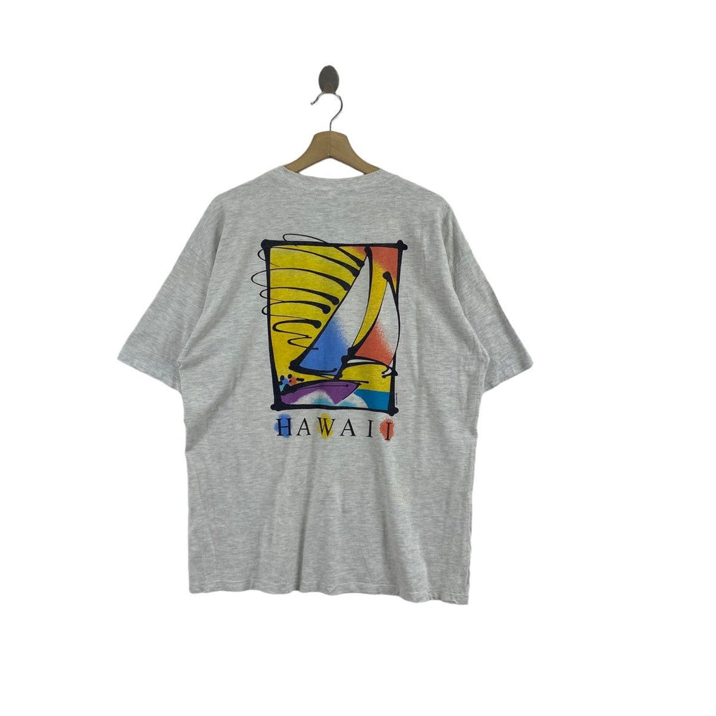Vintage 80’ CRAZY SHIRT HAWAII Sailing Expedition Tee Shirt Art Painting Single Stitches
