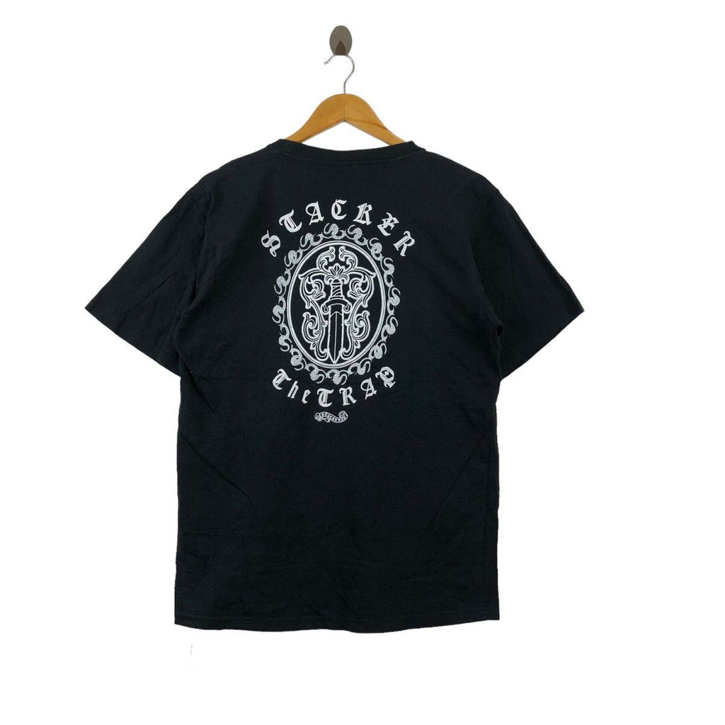 Japan Shibuya BLACK CREST EVIDENCES Old English Text Tee Shirt Streetwear