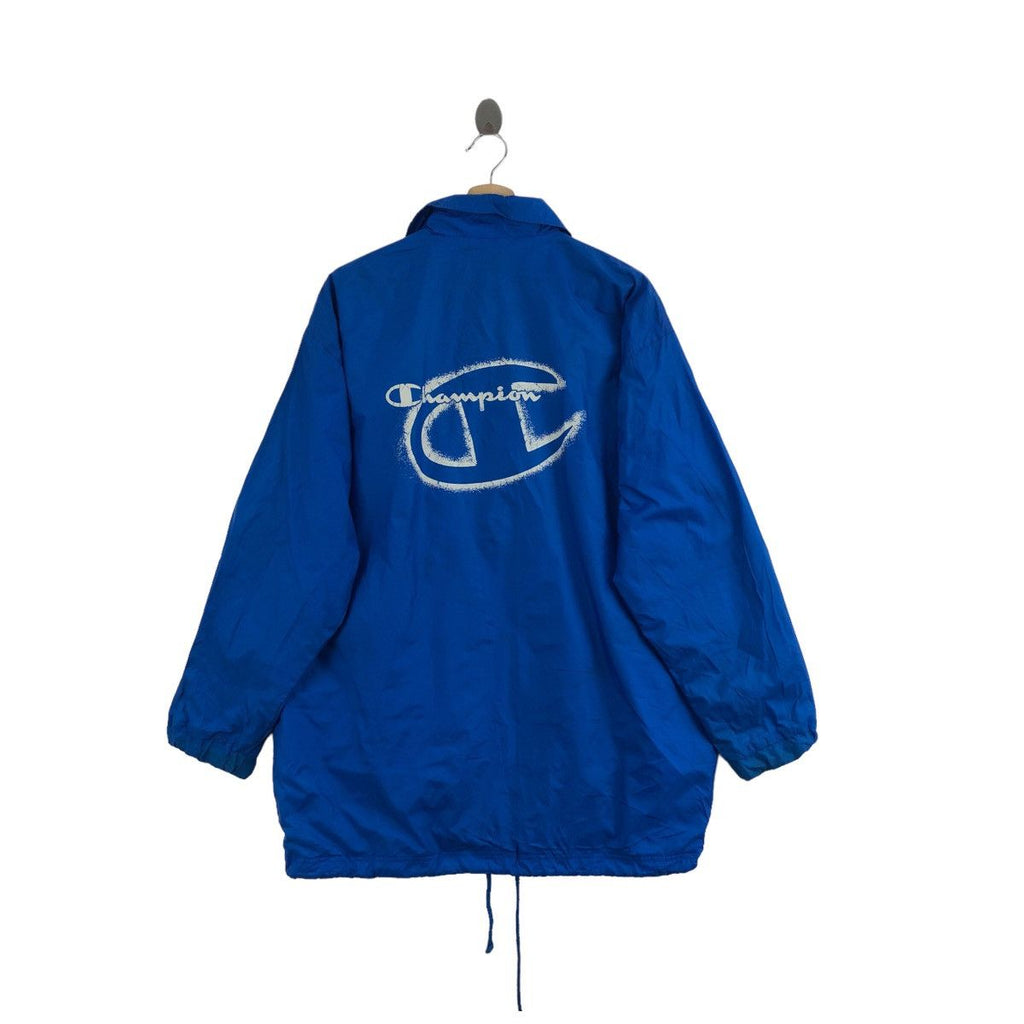 Vtg CHAMPION PRODUCTS USA Snap Button Blue Coach Jacket Windbreaker