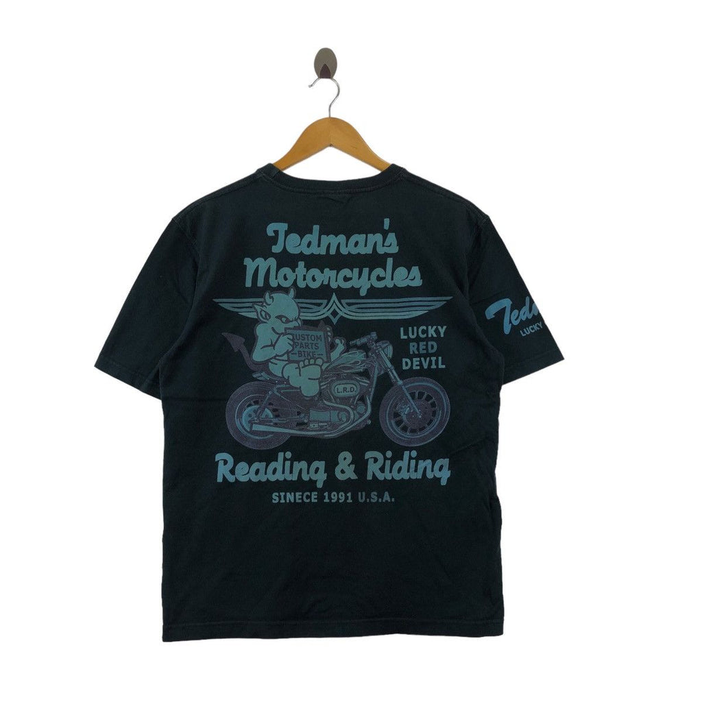 TEDMAN’S MOTORCYCLES DEVIL Reading &amp; Riding Tee Shirt Lucky Clothing