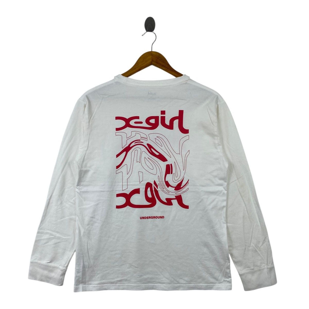 X-LARGE CLOTHING X-GIRL Distorted Logo Harajuku Tee Shirt Top Skate Punk Street