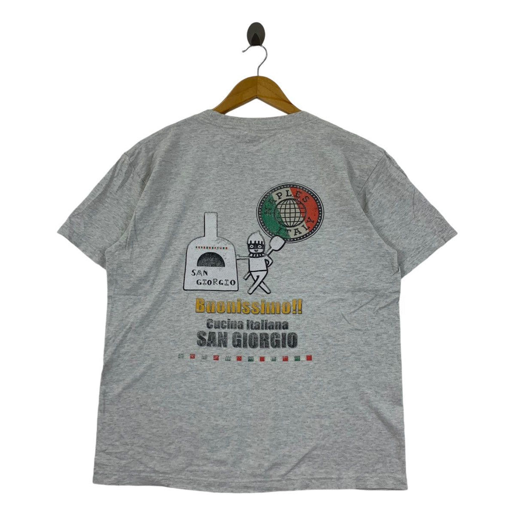 Vintage NAPLES ITALY PIZZA San Giorgio Tee Shirt Top Cucina Buonissimo