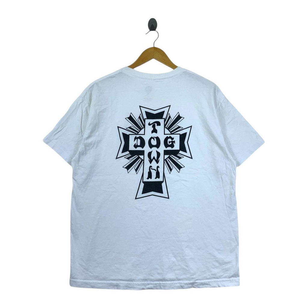 Vintage DOGTOWN SKATEBOARD SUICIDAL Cross Tee Shirt Top Black Dragon