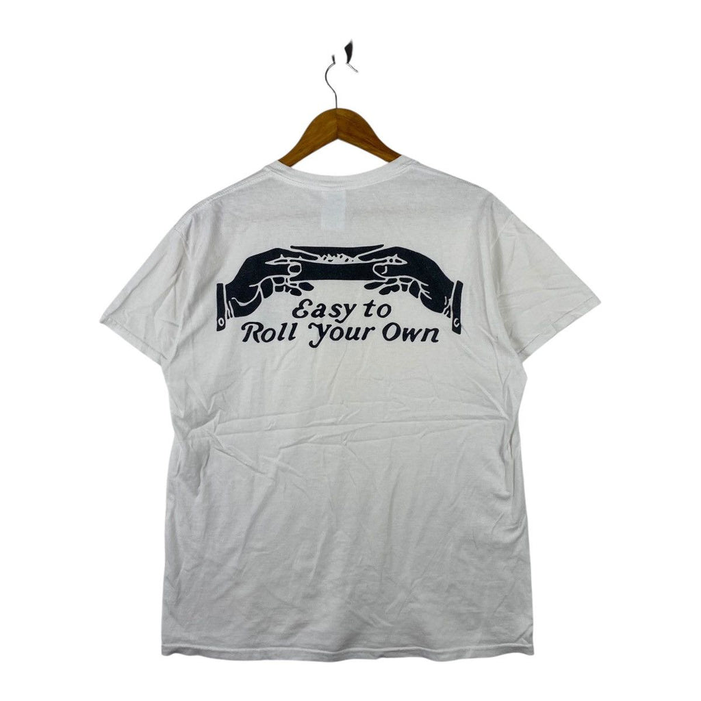 Vintage EASY TO ROLL YOUR HAND Illustration Artwork Tee Shirt Top Moustache
