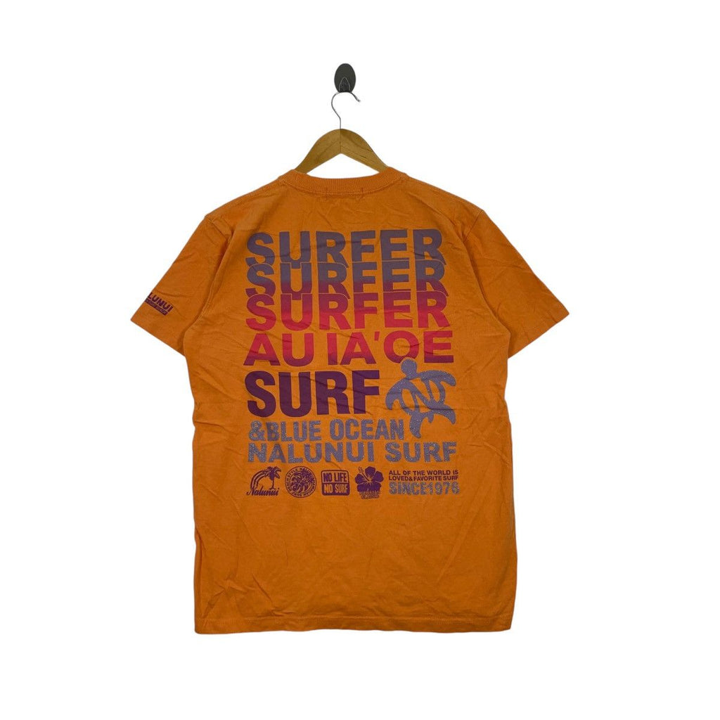Vintage NALU NUI HAWAII Surf Oahu Blue Ocean Tee Shirt Top Beach Summer