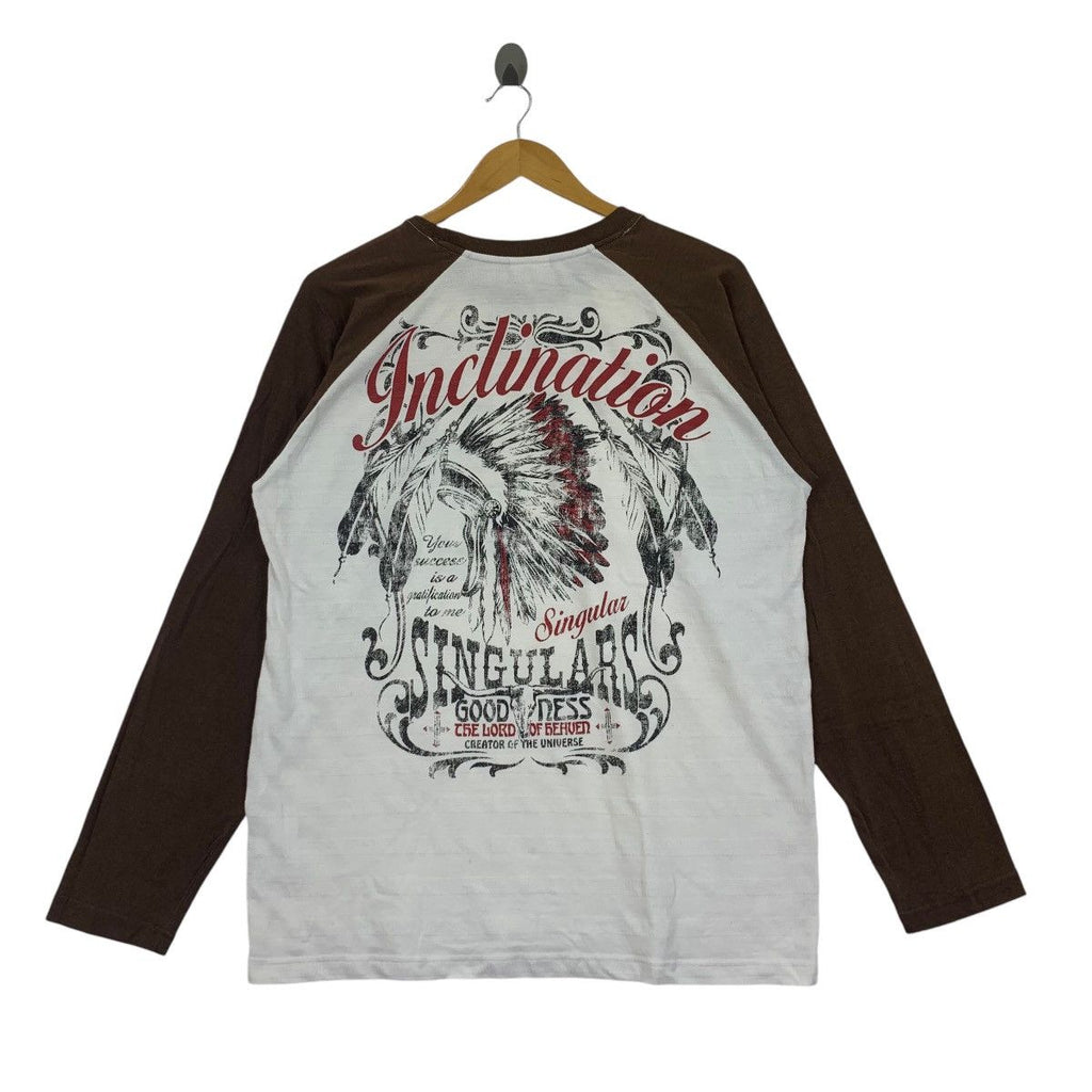 LOCK HEAVEN GOODNESS Wild Tribe The Out Low Tee Shirt Top Long Sleeve Chief Native