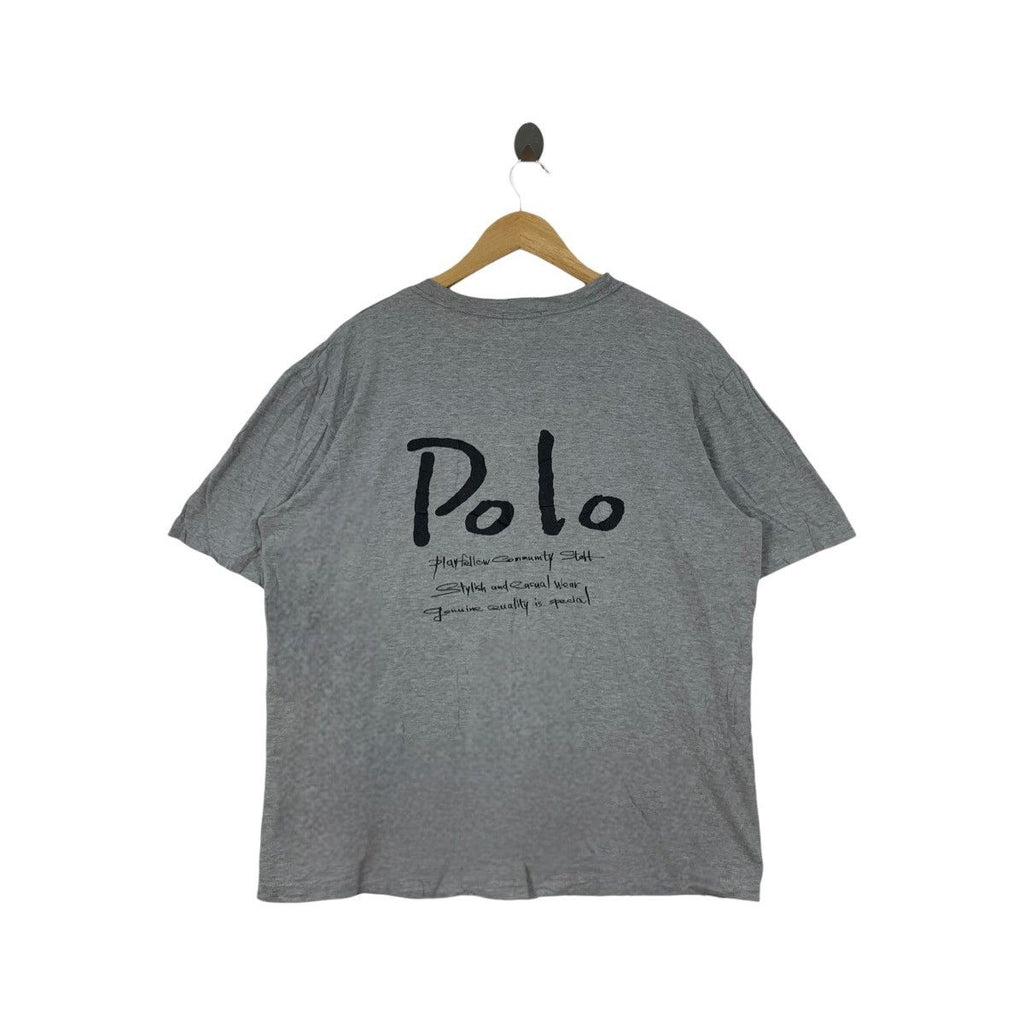 Vintage POLO A DEAUVILLE Script Logo Country Tee Shirt Top Painter