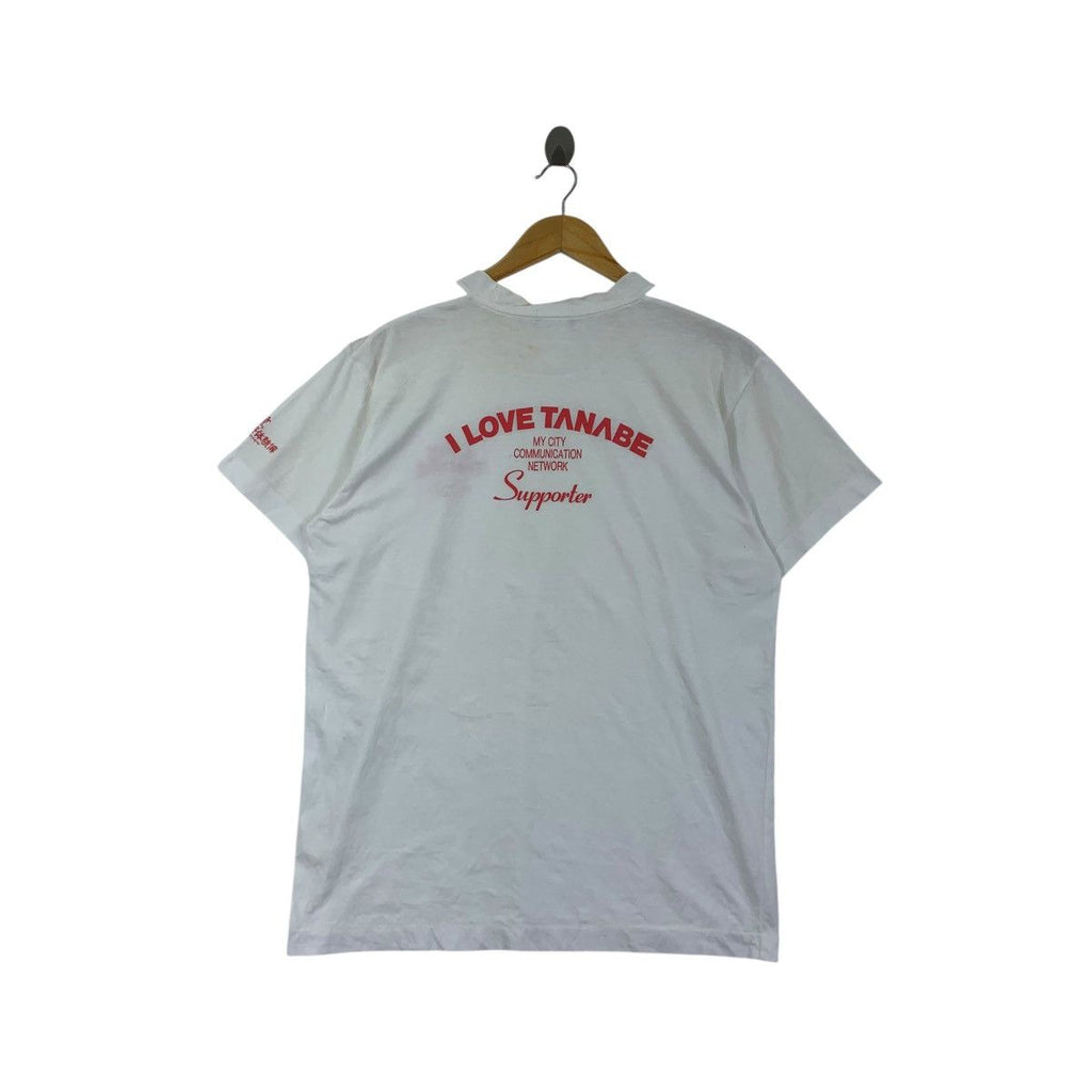 Vintage 90’ JAPAN ADS PROMO I Love Tanabe Network Tee Shirt Top Single Needles Stitches