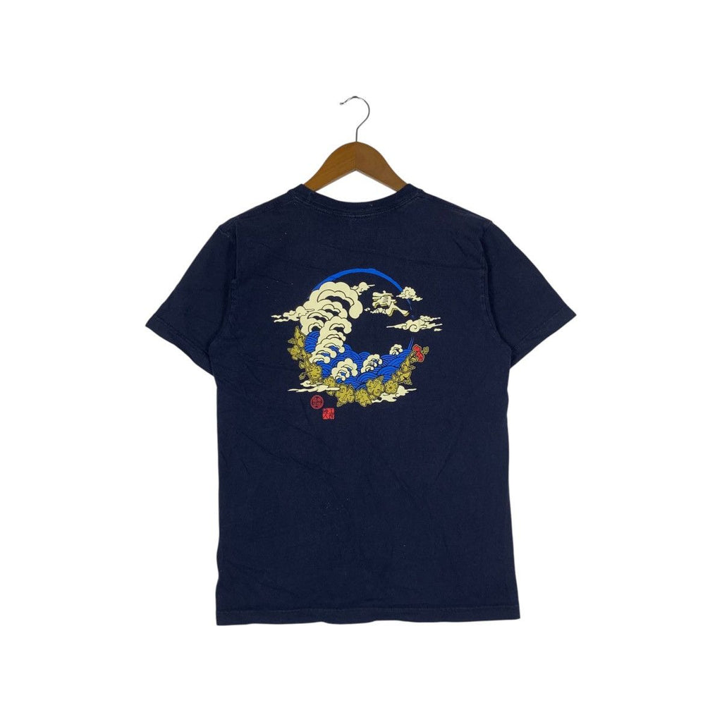 Vintage JAPAN TRADITIONAL Umin Chu Ocean Wave Tee Shirt Top Karakuri