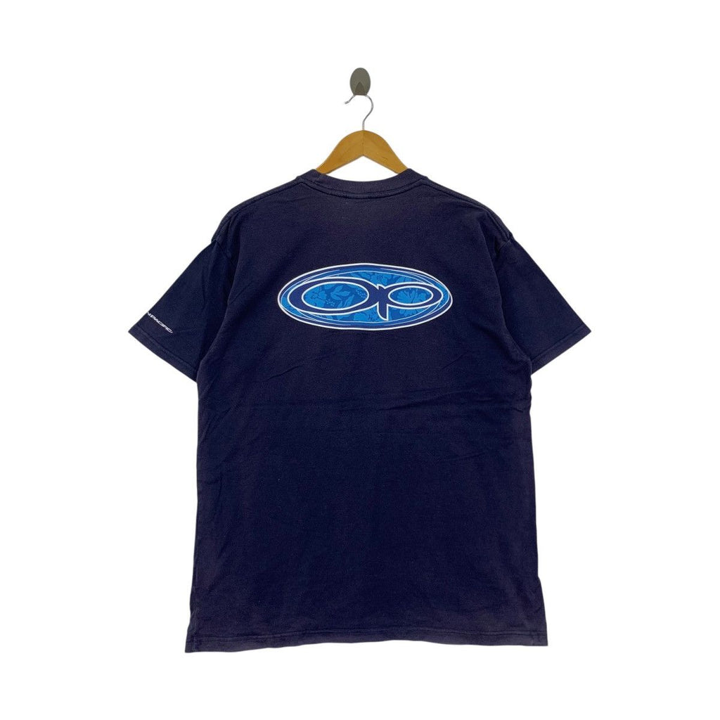 Vintage OP OCEAN PACIFIC Logo Natural Sun Faded Tee Shirt Top Hawaii Surf
