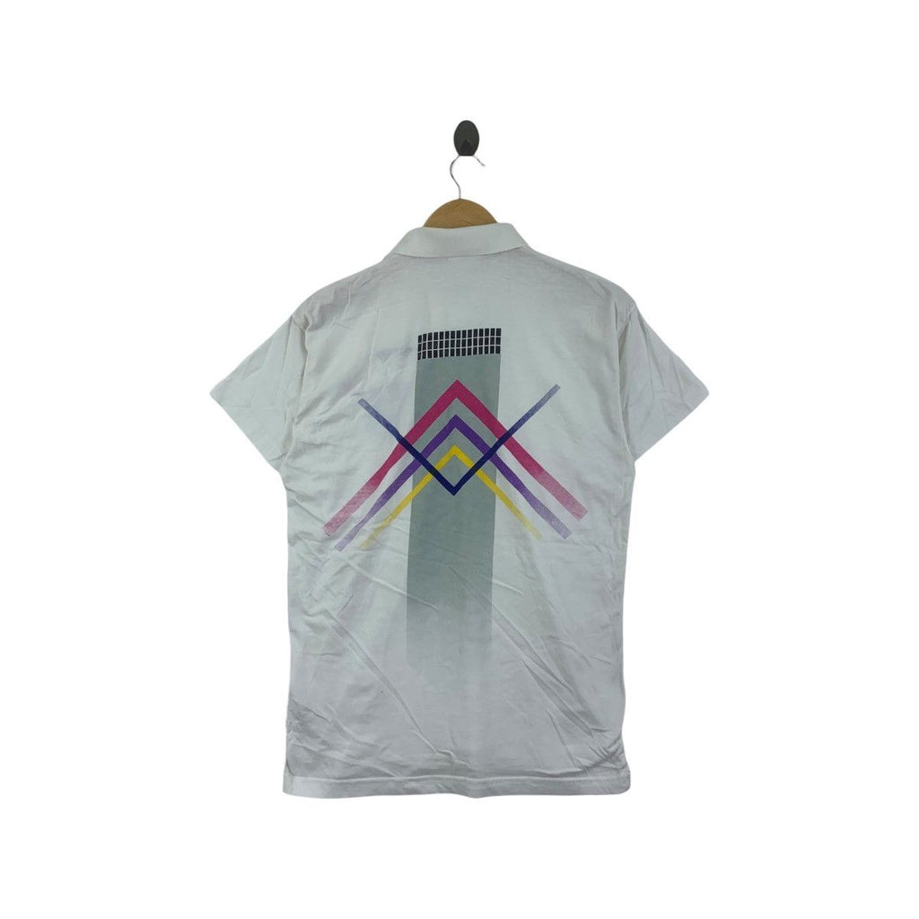 Vintage 90’ ADIDAS ANDRE AGASSI Tennis Polo Tee Shirt Top Linear Line
