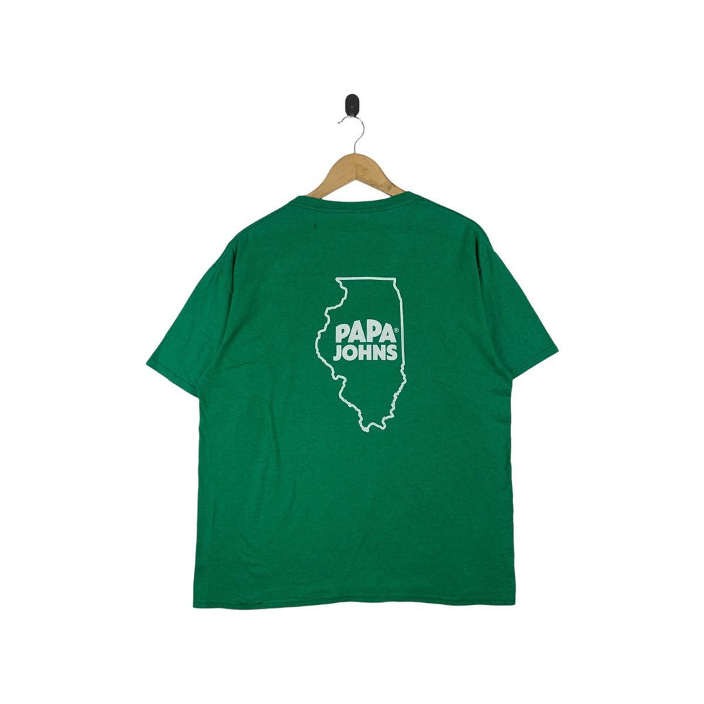 Vintage PAPA JOHNS PIZZA International Chain Promo Tee Shirt Top Restaurant
