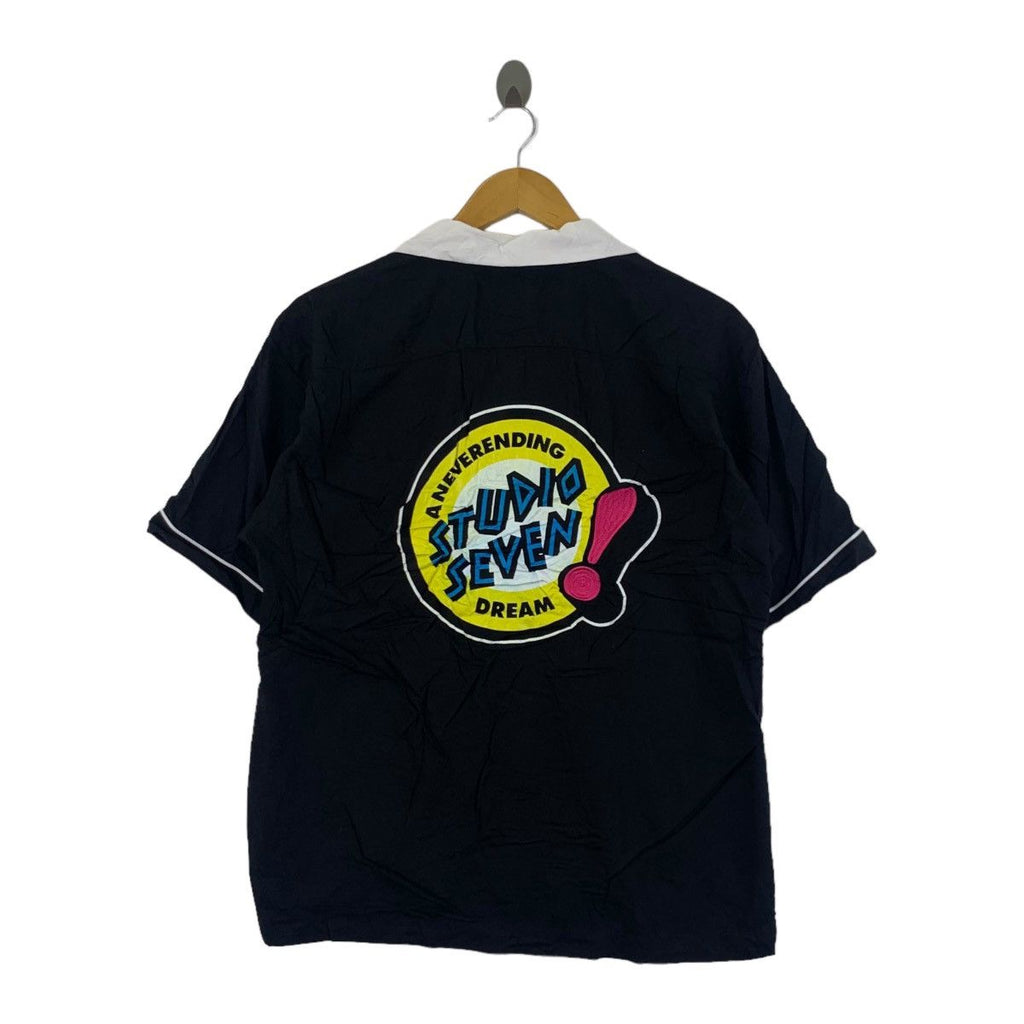 GU x STUDIO SEVEN Never Ending Dream Baggy Casual Tee Shirt Button Up Open Collar