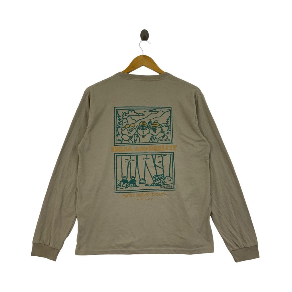 KRIFF MAYER OUTDOOR Ideal &amp; Reality Illustration Tee Shirt Top Long Sleeve
