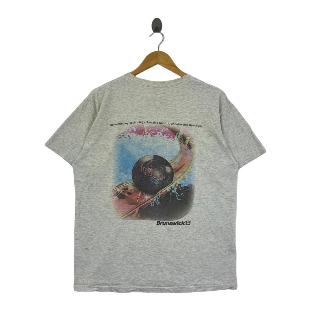 Vintage BRUNSWICK BOWLING Wild Ride Ball Tee Shirt Top Bowler Revolution