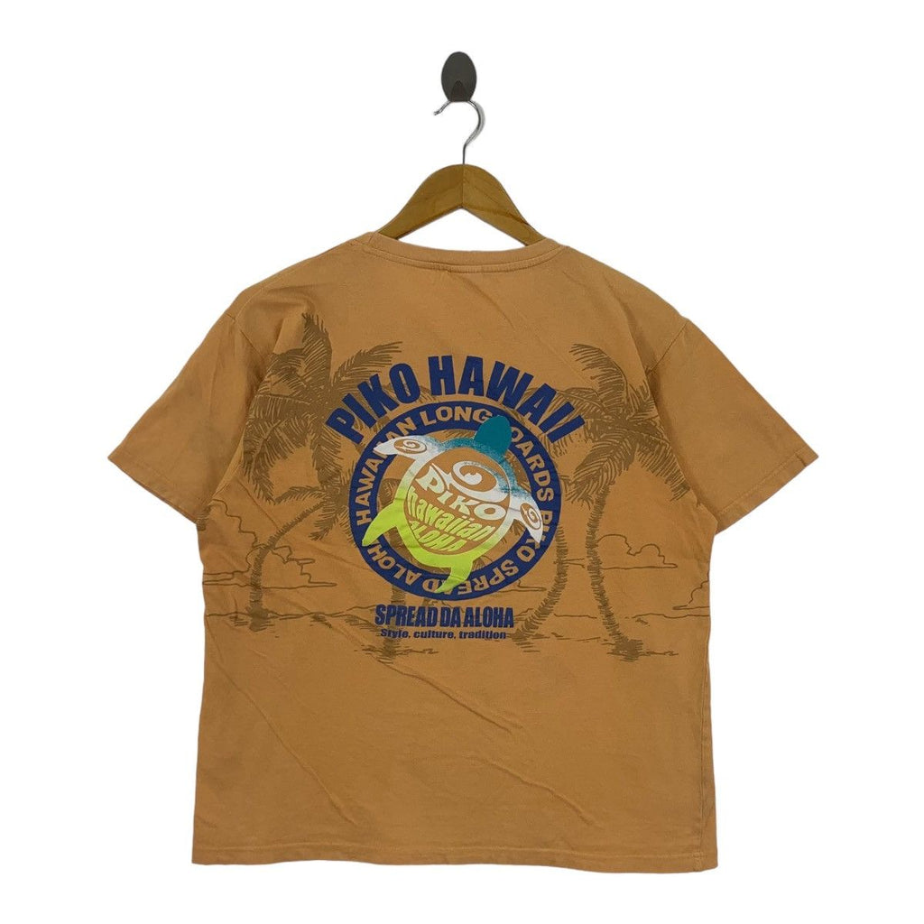 Vintage PIKO HAWAII ALOHA Sea Turtle Nature Tee Shirt Top Surf Longboard