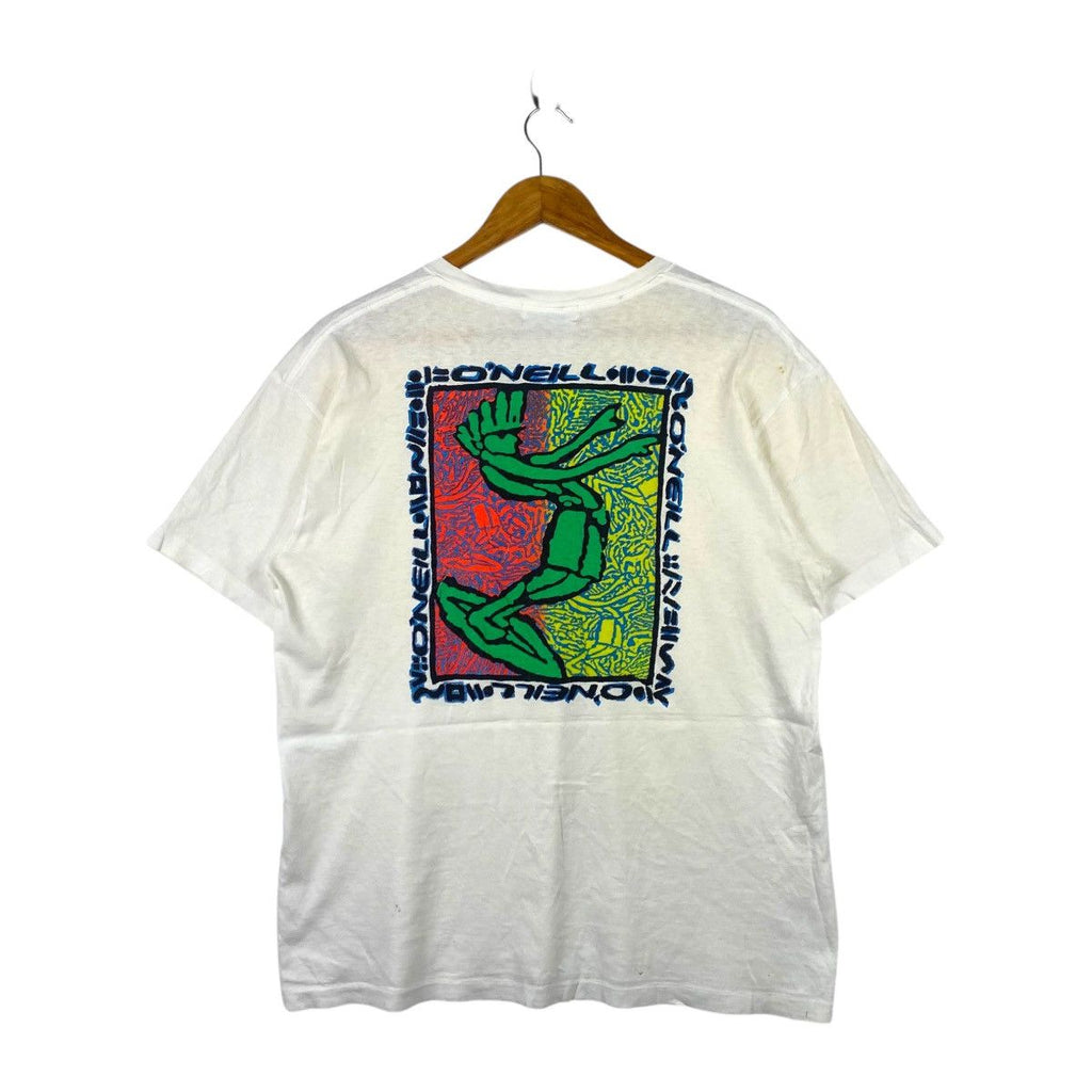 Vintage O’NEILL SURF SKATE Pop Art Illustration Artist Tee Shirt Top Visual Hawaii