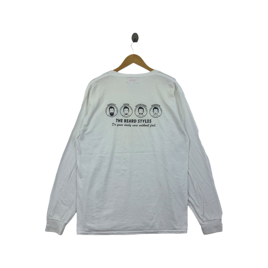 Vintage THE BEARD STYLE Jerzees USA Origin Tee Shirt Top Long Sleeve