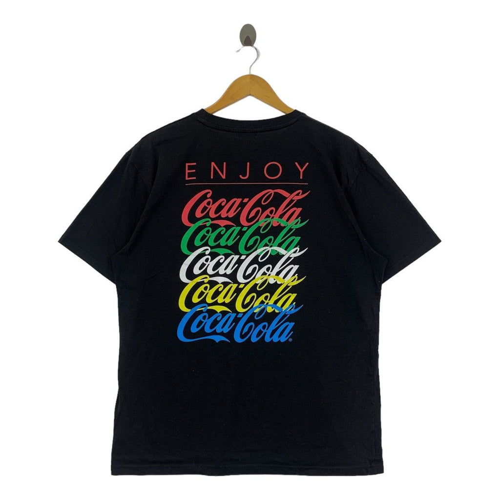 COCA COLA COKE Enjoy Multi Logo Visual Art Tee Shirt Top