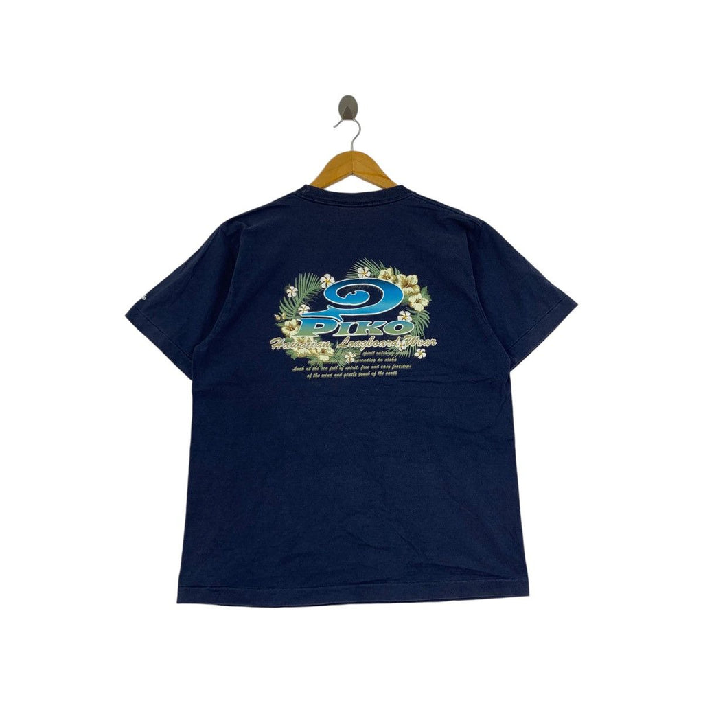 Vintage 90’ PIKO HAWAII FLOWER Single Stitches Tee Shirt Top Longboard Surf