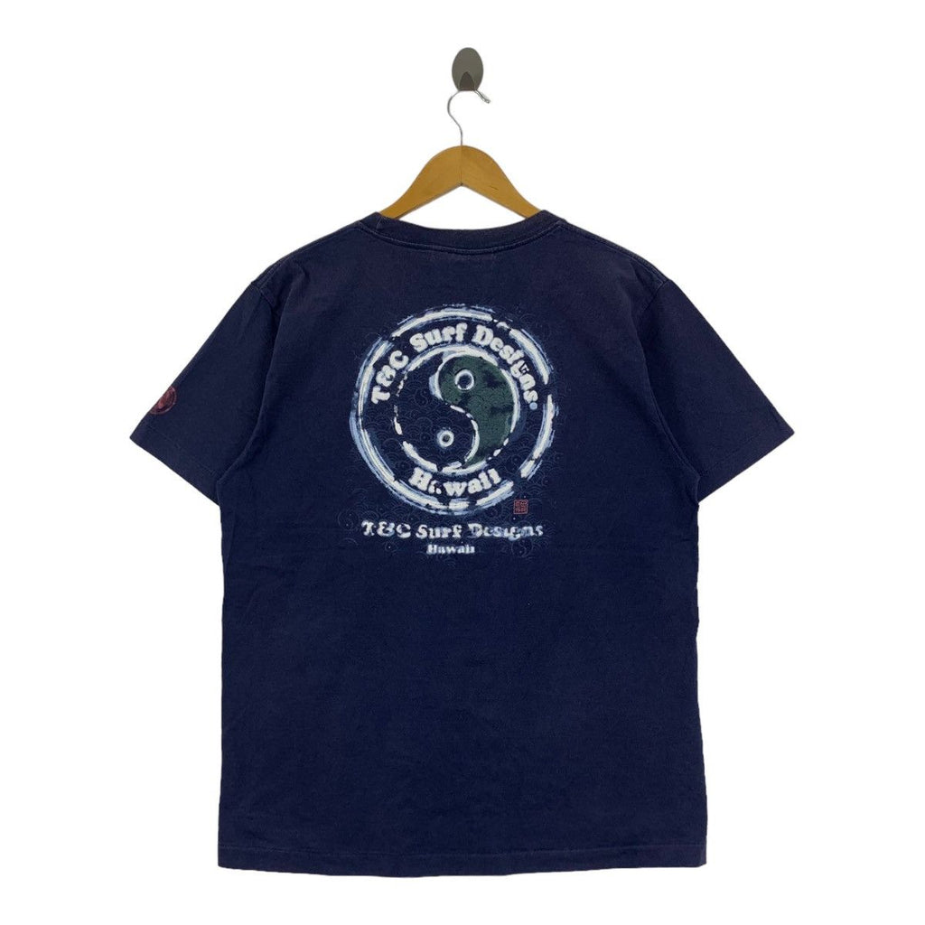 Vintage 90’ T&C SURF DESIGNS Natural Sun Faded Tee Shirt Top Town Country Single Stitches