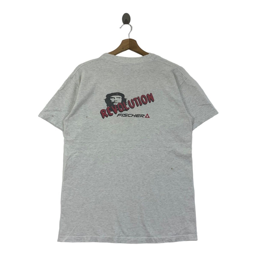 Vintage REVOLUTION FISCHER SKI Che Guevara Activist Tee Shirt Top Signature