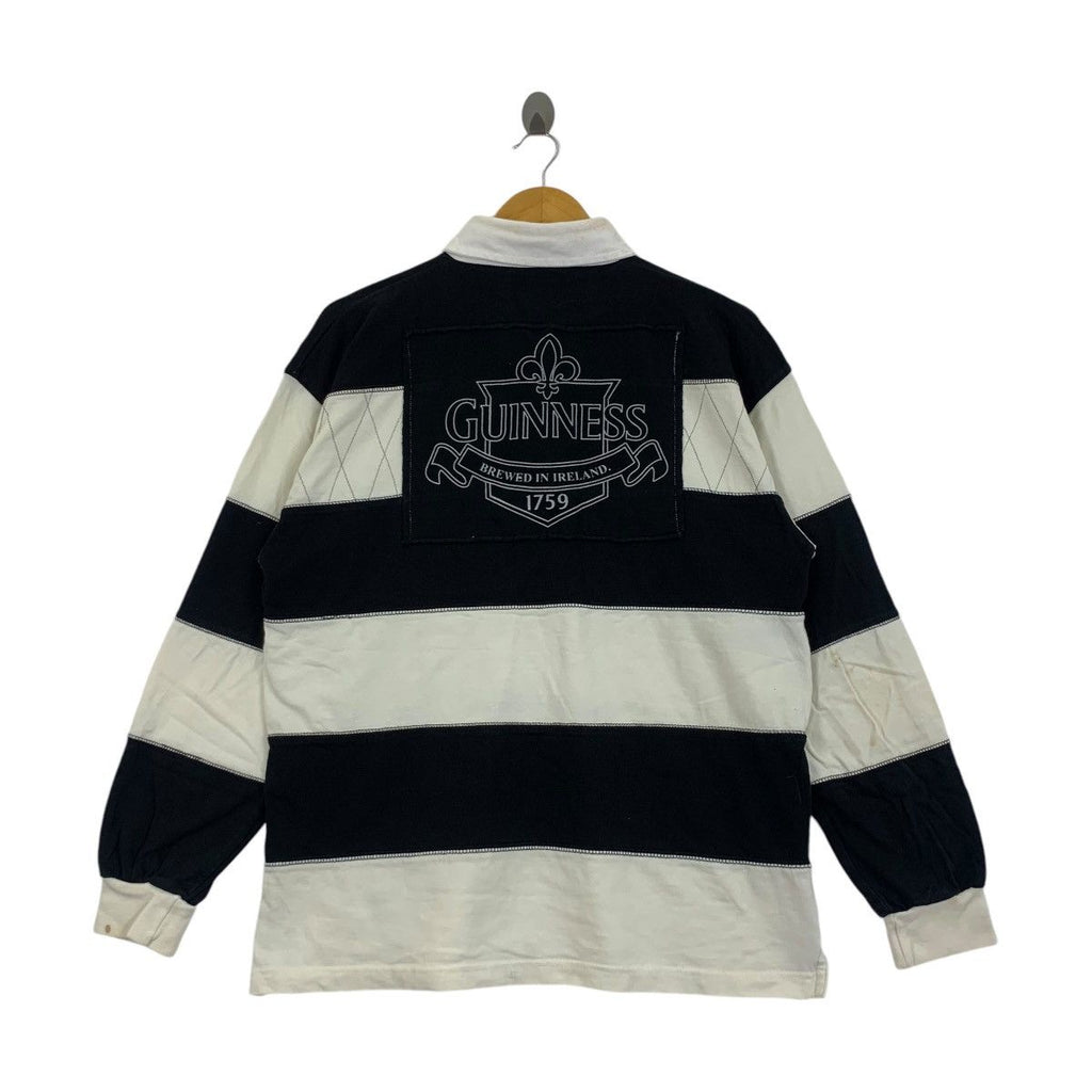 Vintage GUINNESS STOUT OFFICIAL Crest Rugby Tee Shirt Top Polo Logo