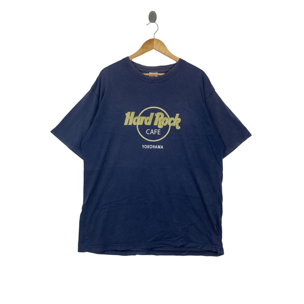 Vintage HARD ROCK CAFE Yokohama Japan Graphic Tee Shirt Combed Retro Tourist Souvenir